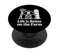 Farm Life Granero Silueta Country Living Diseño Gráfico PopSockets PopGrip Adhesivo