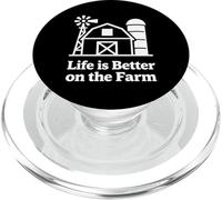 Farm Life Granero Silueta Country Living Diseño Gráfico PopSockets PopGrip para MagSafe