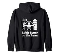 Farm Life Granero Silueta Country Living Diseño Gráfico Sudadera con Capucha