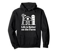 Farm Life Granero Silueta Country Living Diseño Gráfico Sudadera con Capucha