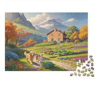 Farm Life Jigsaw Jigsaw Puzzle 1000 Piezass Reciclable Chinese Countryside Senior Jigsaw Puzzles Educativo Game Descompresión Ideal for Family and Friends Birthdays 38x26cm/1000pcs