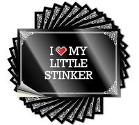 Farm Love Tattoo - Calcomanía extraíble para garaje con texto en inglés "I Love My Little Stinker" (6 x 9 cm)