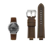 Farm Oak - Correa de reloj de piel de vaca esmerilada para hombre Casio G-SHOCK GA-2100 GM2100 GM-110 GA110 DW5600 Series, 24-16mm, Cuero, No es una piedra preciosa