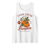 Farm Organic Pumpkin Fresh Farmer's Market Vintage Fall Camiseta sin Mangas