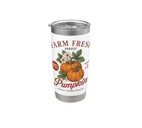 Farm Organic Pumpkin Fresh Farmer's Market Vintage Fall Vaso térmico de acero inoxidable de doble pared