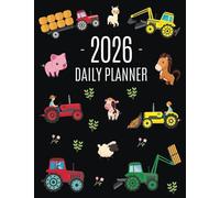 Farm Planner 2026: Cool Daily Agenda for 2026 Scheduler With Tractors & Funny Farm Animals (12 Months) Organizer with Cow, Sheep, Horse, Pig, Llama, Flowers