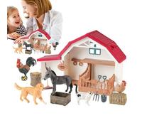Farm Playset for Kids, Farm Animals Toy para el desarrollo temprano, el aprendizaje y la actividad educativa, para juegos de juegos al aire libre, cumpleaños, Navidad y regalos de Pascua.