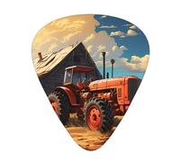 Farm Red Tractor Púas de guitarra resistentes al desgaste, finas, medianas, pesadas, 12 púas de guitarra, adecuadas para guitarra, bajo, guitarra eléctrica, ukelele,