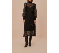 FARM Rio Lace Black Midi Dress Talla: S | Vestidos Midi Outlet | Mujer | Negro