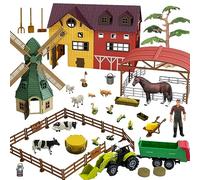 Farm Toys Playset with Tractor Farmhouse Horse Stable