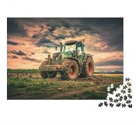 Farm Tractor Sunset Puzzle 1000 Piezass Material Reciclable Paper Rural Life Adult Jigsaws Accesorios para Juegos de Fiesta Developing Chicos y Chicas‘s Intelligence Educativo 70x50cm/100...