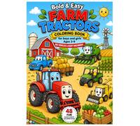 Farm Tractors Coloring Book for Kids Ages 3-9: Big Tractors, Farm Vehicles & Heavy Machinery Coloring Pages for Boys and Girls | Fun & Easy Coloring Book for Kids