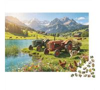 Farm Tractors Jigsaw Puzzle 1000 Piezas Reciclable Papel Alpine Country Adult Jigsaws Party Juego Accesorios Desarrollo Chico & Chica‘s Inteligencia Educativo 70x50cm/1000pcs