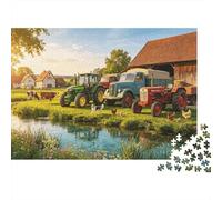 Farm Tractors Jigsaw Puzzles 1000 Pieces Recycled Material European Countryside Adulto Jigsaws Developing Boy & Girl‘s Intelligence Parent Child Game Activity 70x50cm/1000pcs