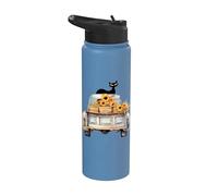 Farm Truck with Cat and Sunflowers Autumn Leaves Stainless Steel Insulated Water Bottle