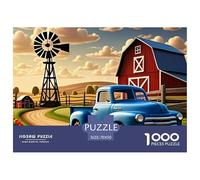 Farm Windmill Puzzle para Adultos Puzzle de 1000 Piezas Blue Truck Papel Relajante Familia Hogar Regalo 70x50cm/1000pcs