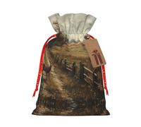 Farm With Deer - Bolsa de cordón resistente de 4.7 x 6.9 pulgadas, bolsa de regalo moderna y práctica para necesidades diarias, 1 unidad