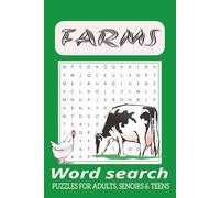 Farm Word Search Puzzle Book: Word Search with Easy to Read Print about Farms, Livestock Farms, Poultry Farm, Organic Farm and More [6x9 inches, 110 ... Gift for Vacations, Holidays, and Free Times
