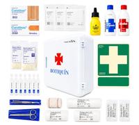 Farma Care® Botiquín de Pared Completo con 56 Piezas y Señal - Armario de Primeros Auxilios 28 × 25 × 10 cm - Kit para Empresa, Oficina, Taller, Comercio, Colegio y Hogar