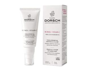 FARMA DORSCH - Retinol + Vitamina C | Crema Facial Antiarrugas Hidratante | Eficacia Clínica Probada: 95% Reducción de Arrugas | Fórmula Vegana y Eficaz | 50 ml