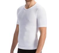 Farmacell Man 419B (Blanco, XL) Camiseta Media Manga Hombre Modeladora de Contención Hilado Breeze refrescante y Ligero