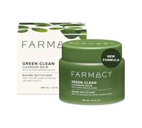 Farmacy Bálsamo limpiador removedor de maquillaje, removedor de maquillaje impermeable Green Clean + limpiador a base de aceite, doble limpiador exfoliante suave, se derrite de bálsamo a espuma