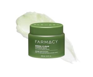 Farmacy Bálsamo limpiador removedor de maquillaje, removedor de maquillaje impermeable Green Clean + limpiador a base de aceite, doble limpiador exfoliante suave, se derrite de bálsamo a espuma