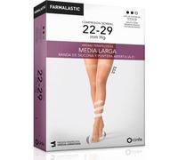 Farmalastic Media Larga Compresión Normal Puntera Abierta Negro T-M 1 par