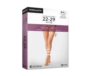Farmalastic medias largas blonda (A-F) compresión normal T-reina plus beige 1 Par