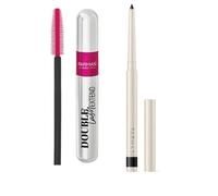 Farmasi Double Lash Extend Mascara y Lápiz de Ojos Larga Duración, Negro, Juego de Maquillaje de Ojos Profesional