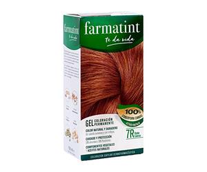 Farmatint 7R Rubio Cobrizo, Coloración Permanente con Active Color Complex, Filtro Solar Natural y Ceramidas, Sin Amoniaco, Cubre Canas, 1 Kit
