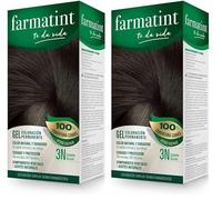 Farmatint Gel 3N Castaño Oscuro, Tinte Vegetal Permanente, Sin Amoníaco, Cobertura Completa de Canas, Cuida y Protege tu Cabello, Unidad de 135ml, El embalaje puede variar (Paquete de 2)