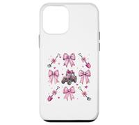 Farmer Farming Farm Tractor Girl Coquette Bow Pink Mom Carcasa para iPhone 12 Mini