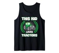 Farmer Kid Loves Tractors Juventud Agricultura Humor Retro Camiseta sin Mangas