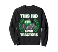 Farmer Kid Loves Tractors Juventud Agricultura Humor Retro Sudadera