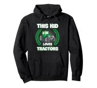Farmer Kid Loves Tractors Juventud Agricultura Humor Retro Sudadera con Capucha