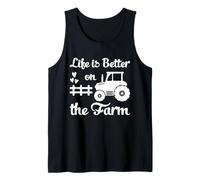 Farmer Life Is Better On The Farm Tractor Country Humor Camiseta sin Mangas
