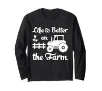 Farmer Life Is Better On The Farm Tractor Country Humor Manga Larga