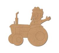 Farmer On Tractor - Madera contrachapada popular italiana con forma 2, 40,6 cm, 1