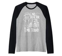 Farmer Stickman: Hoy no Hay Tiempo para el Tractor. Humor Camiseta Manga Raglan