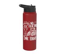 Farmer Stickman: Hoy no hay tiempo para el tractor. Humor Stainless Steel Insulated Water Bottle