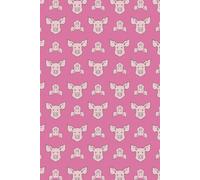 Farmer's Delight Pig Notebook: 6x9" Lined Journal with Pattern of Hand-drawn Pig Faces in Pink and Peach