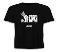 Farmers Lives Matter No Farmers No Food We Stand with Farmers Mens T Shirt Pure Cotton, Negro , XL