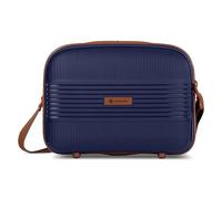 Farmhood Eco Edition - Maletín de maquillaje sostenible con función de enganche (34 x 15 x 25,5 cm, polipropileno ligero), azul marino, Beautycase (34 cm), Carro rígido con ruedas giratorias