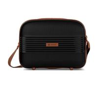 Farmhood Eco Edition - Maletín de maquillaje sostenible con función de enganche (34 x 15 x 25,5 cm, polipropileno ligero), Negro , Beautycase (34 cm), Carro rígido con ruedas giratorias