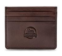 FARMHOOD Memphis - Tarjetero de piel para hombre y mujer, tamaño mediano, 10 cm, con 6 ranuras para tarjetas de crédito y 1 bolsillo, marrón oscuro, 10 cm x 8.5 cm x 0.5 cm, Clásico