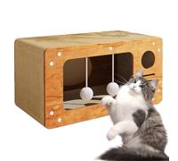 Farmhouse Cardboard Cat House-Lounge 2 en 1 - Tarjeta de arañazos ondulada para gatos, descanso y juego en casa, muebles duraderos para gatos para arañazos, cómodos salón y cama