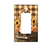Farmhouse Fall Cocker Spaniel - Placa decorativa para interruptor de 1 banda, diseño de perro cocker spaniel, placa frontal eléctrica de otoño para decoración de dormitorio, baño, placa de interruptor