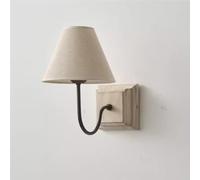 Farmhouse French Country Wood with Fabric Shade Mid Century Wall Lamp(Gray)