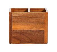 Farmhouse - Organizador de cubiertos de madera, organizador de encimera con 2/3/4 compartimentos, tarro de cocina de madera de acacia | Diseño práctico para cucharas espátulas de uso doméstico para